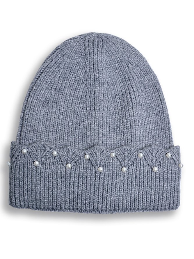 Casual Pearl Embellished Pearl Beanie Accessories For Everyday Commuting