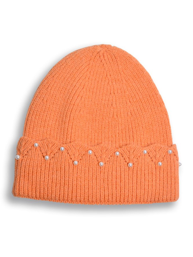 Casual Pearl Embellished Pearl Beanie Accessories For Everyday Commuting