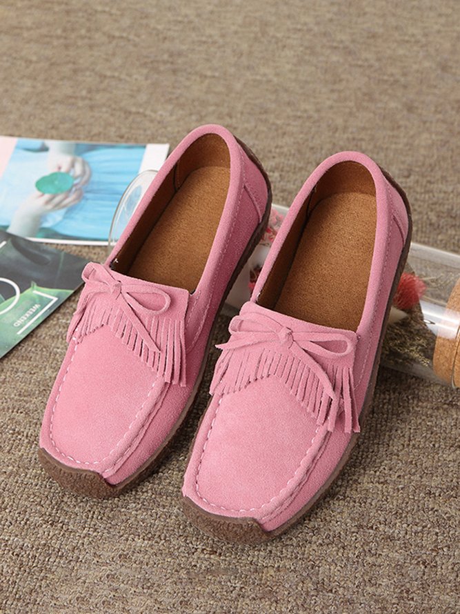 Women's Wearable Sole Comfy Tassel Moccasin Shoes