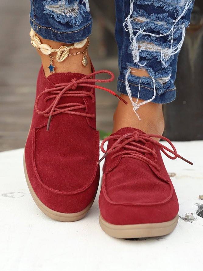Plus Size Lace-up Front Oxford Shoes