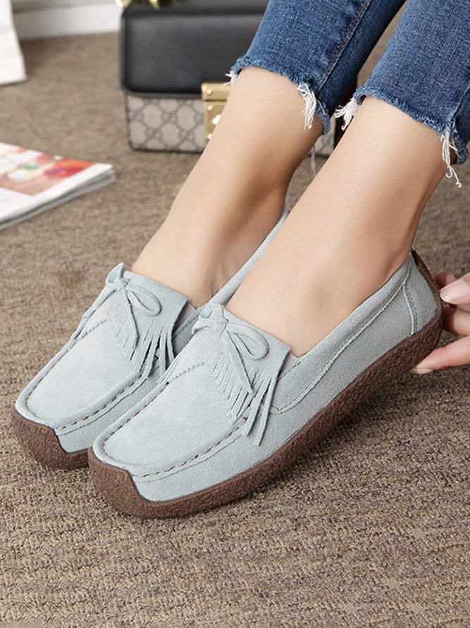 Women's Wearable Sole Comfy Tassel Moccasin Shoes
