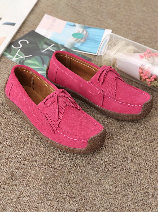 Women's Wearable Sole Comfy Tassel Moccasin Shoes