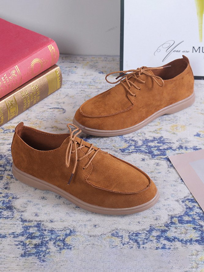 Plus Size Lace-up Front Oxford Shoes