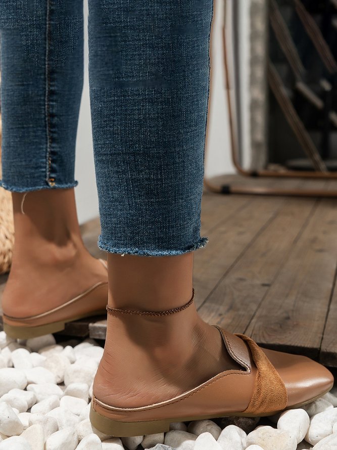 Casual Leather Vintage Muller Half Slippers