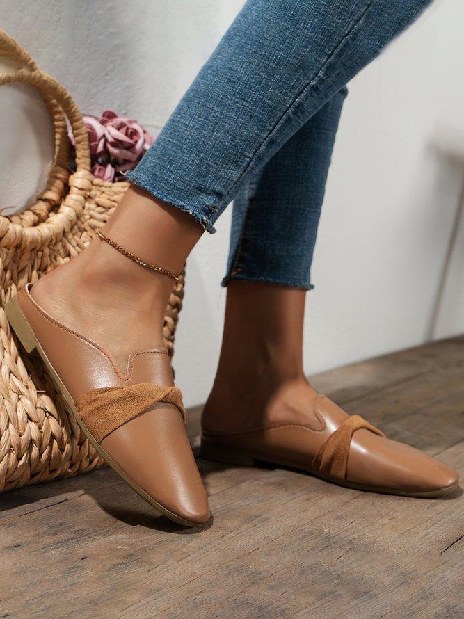 Casual Leather Vintage Muller Half Slippers