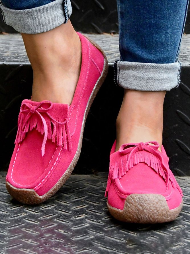 Women's Wearable Sole Comfy Tassel Moccasin Shoes