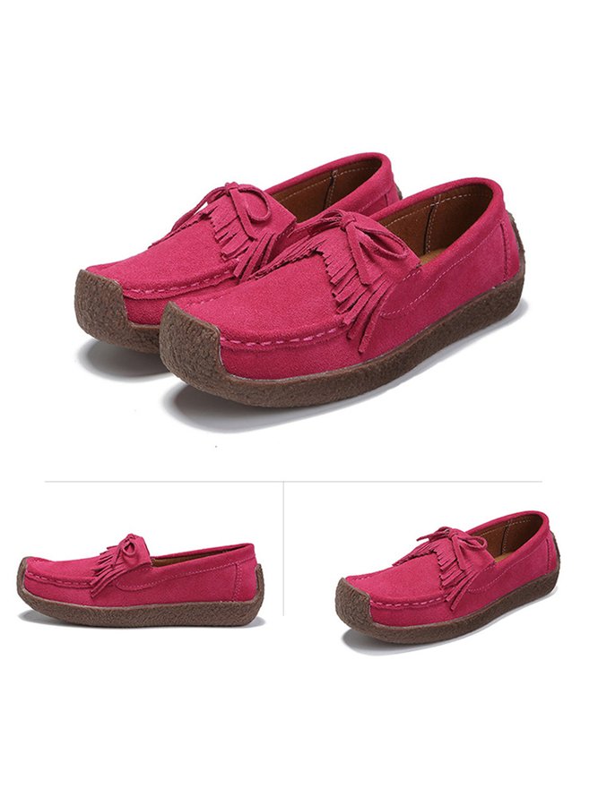 Women's Wearable Sole Comfy Tassel Moccasin Shoes