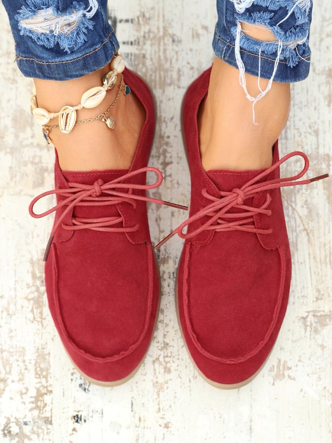 Plus Size Lace-up Front Oxford Shoes