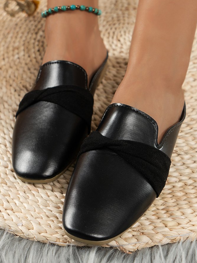 Casual Leather Vintage Muller Half Slippers