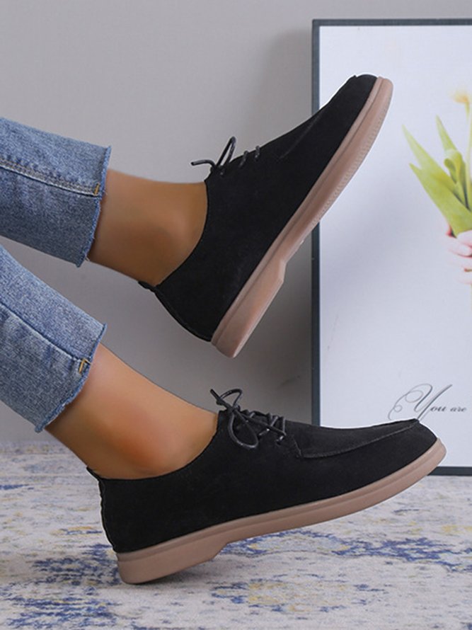 Plus Size Lace-up Front Oxford Shoes
