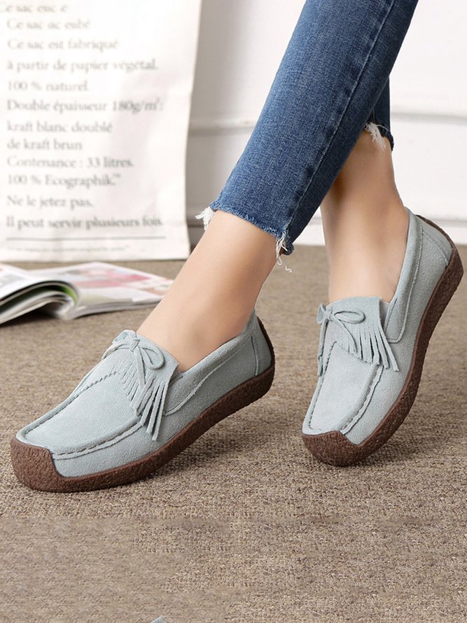 Women's Wearable Sole Comfy Tassel Moccasin Shoes
