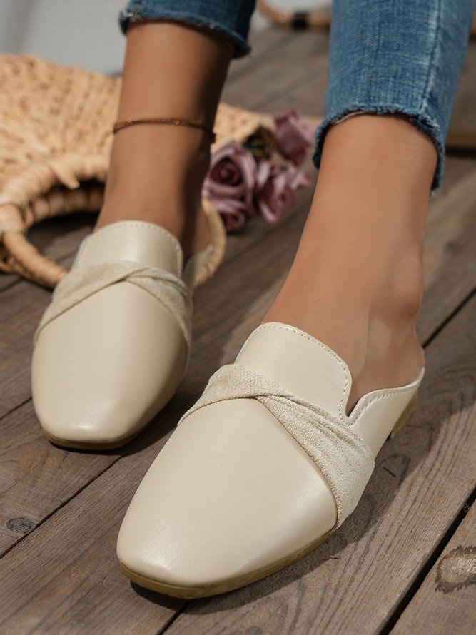 Casual Leather Vintage Muller Half Slippers