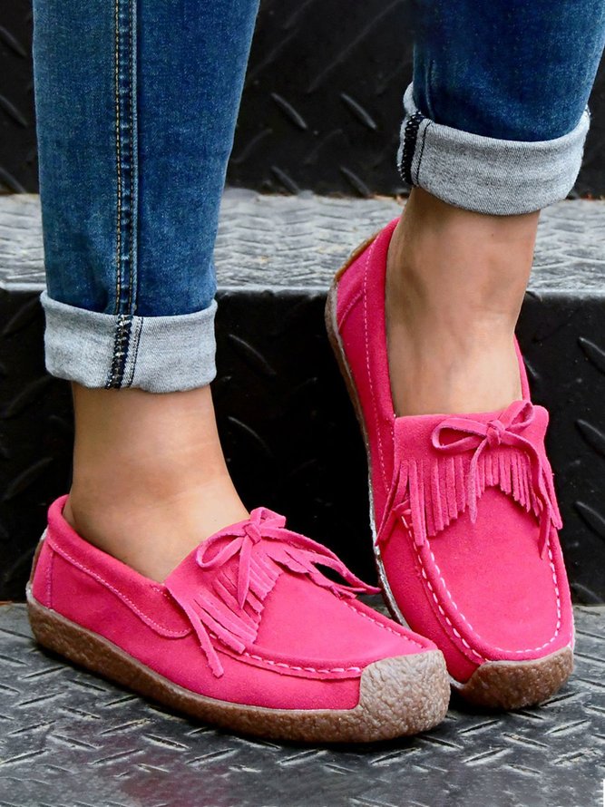 Women's Wearable Sole Comfy Tassel Moccasin Shoes
