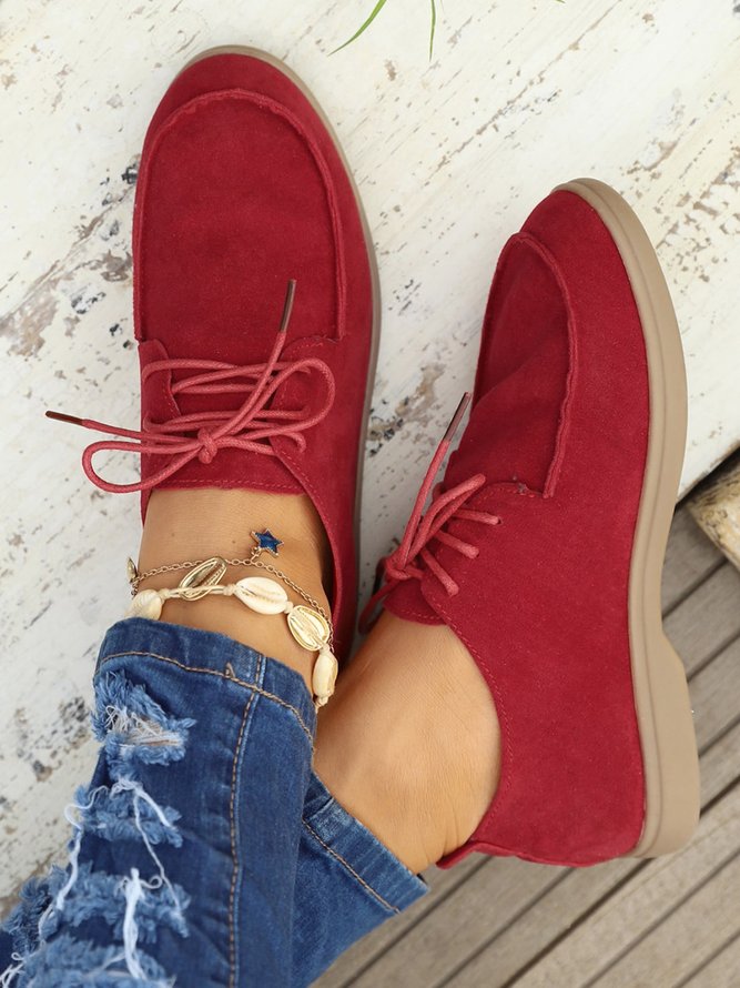 Plus Size Lace-up Front Oxford Shoes