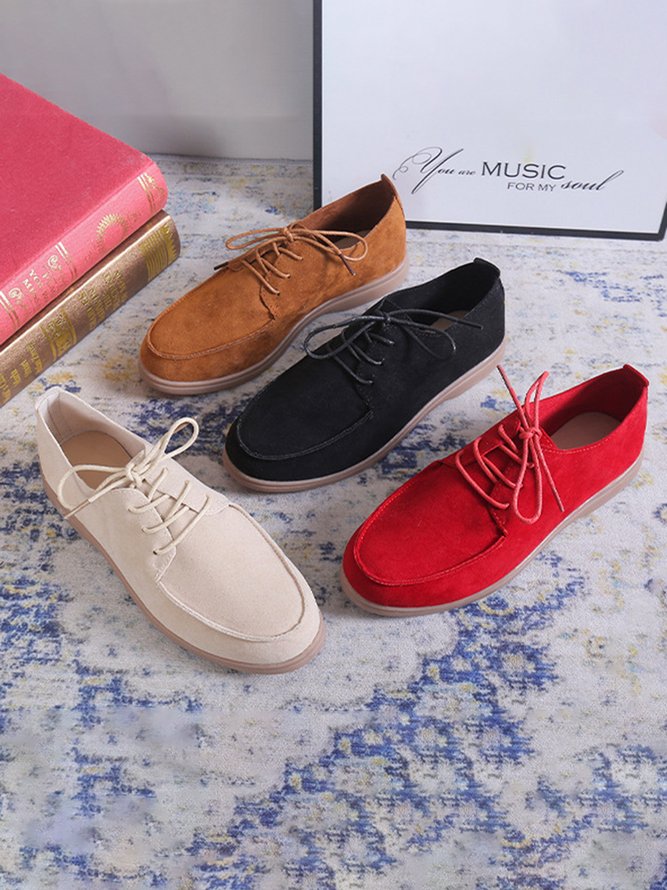 Plus Size Lace-up Front Oxford Shoes