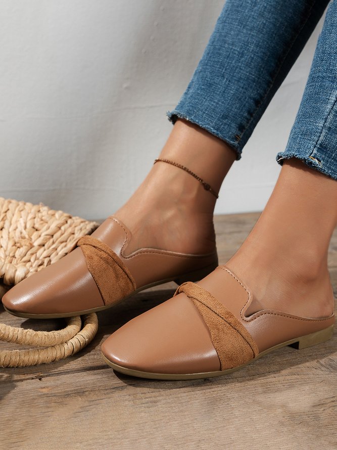Casual Leather Vintage Muller Half Slippers