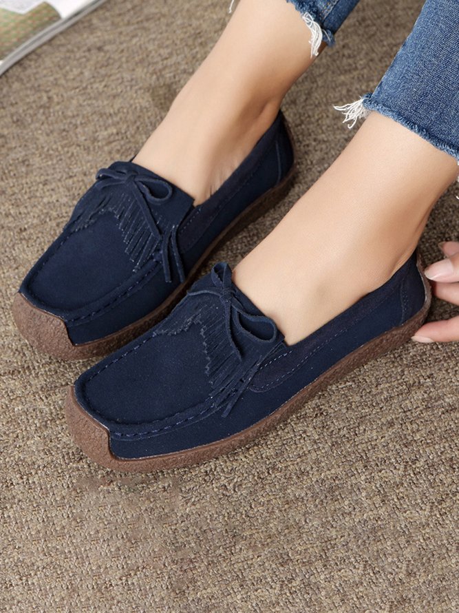Women's Wearable Sole Comfy Tassel Moccasin Shoes
