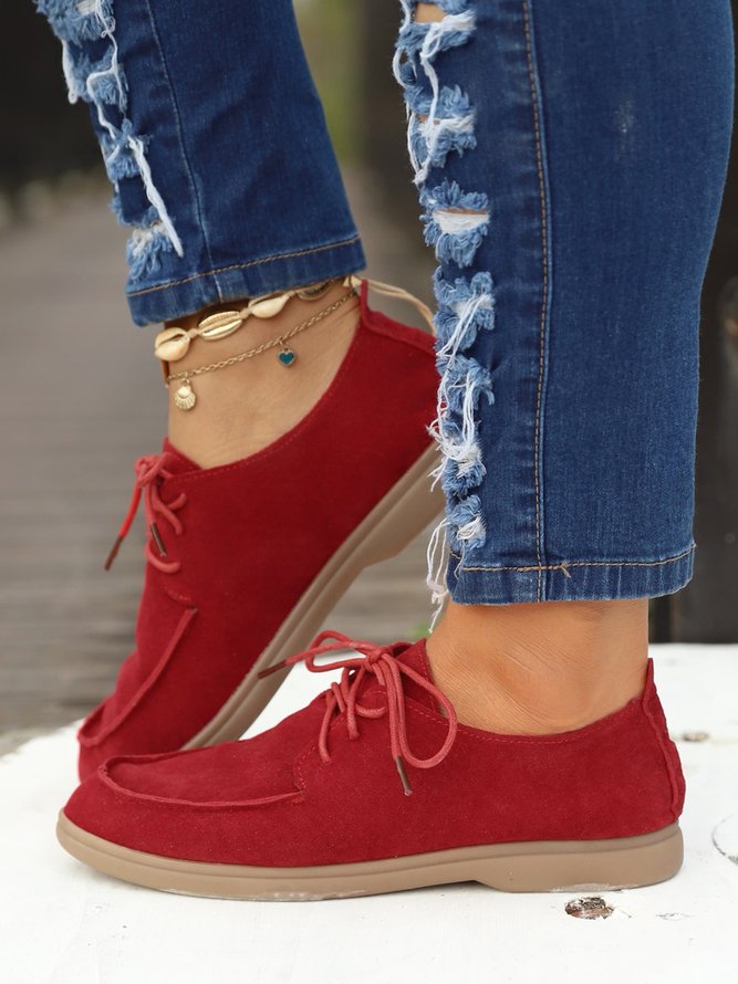 Plus Size Lace-up Front Oxford Shoes