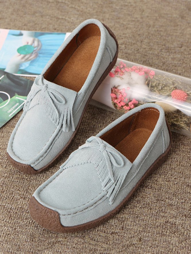Women's Wearable Sole Comfy Tassel Moccasin Shoes