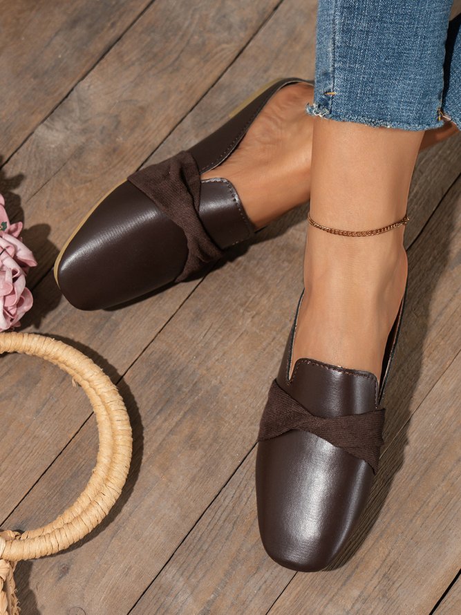 Casual Leather Vintage Muller Half Slippers