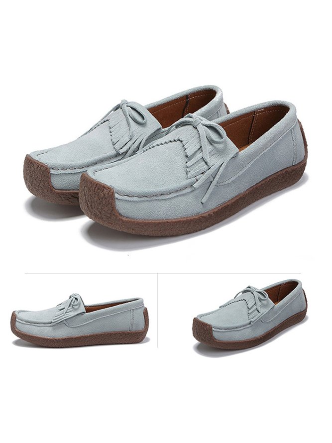 Women's Wearable Sole Comfy Tassel Moccasin Shoes