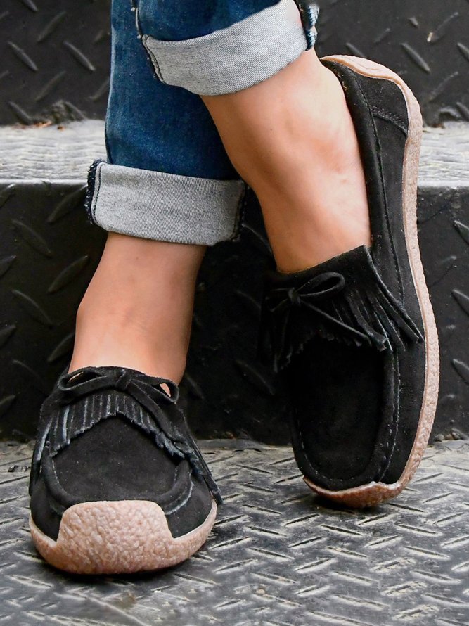 Women's Wearable Sole Comfy Tassel Moccasin Shoes