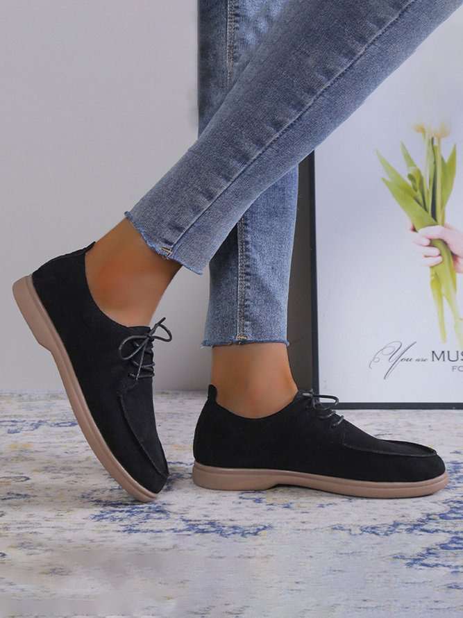 Plus Size Lace-up Front Oxford Shoes