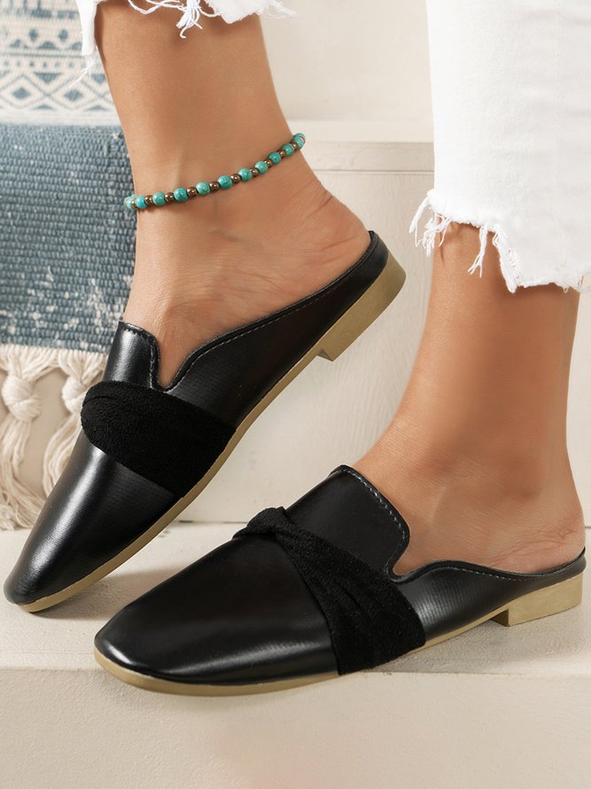 Casual Leather Vintage Muller Half Slippers