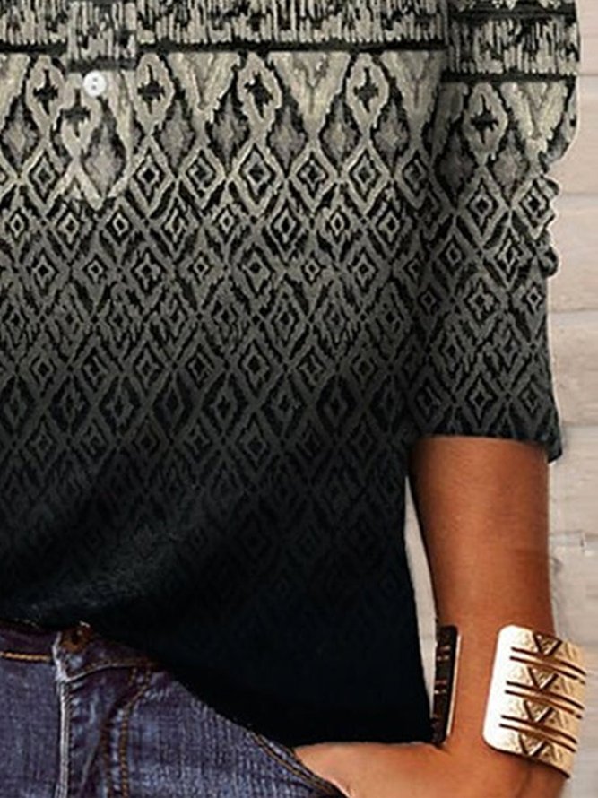 Crew Neck Ethnic Casual T-Shirt