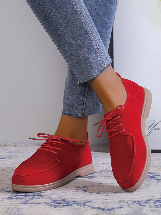 Plus Size Lace-up Front Oxford Shoes