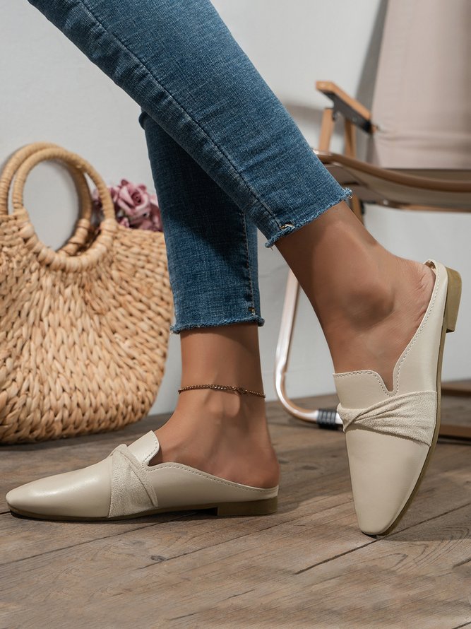 Casual Leather Vintage Muller Half Slippers