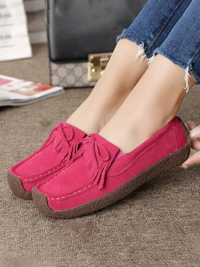 Women's Wearable Sole Comfy Tassel Moccasin Shoes