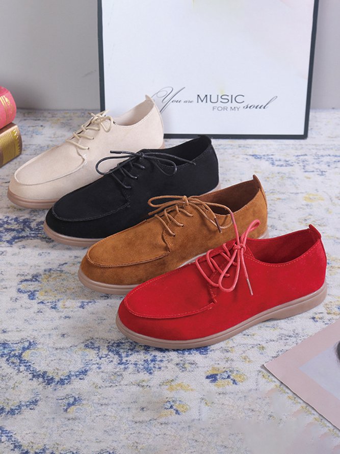 Plus Size Lace-up Front Oxford Shoes