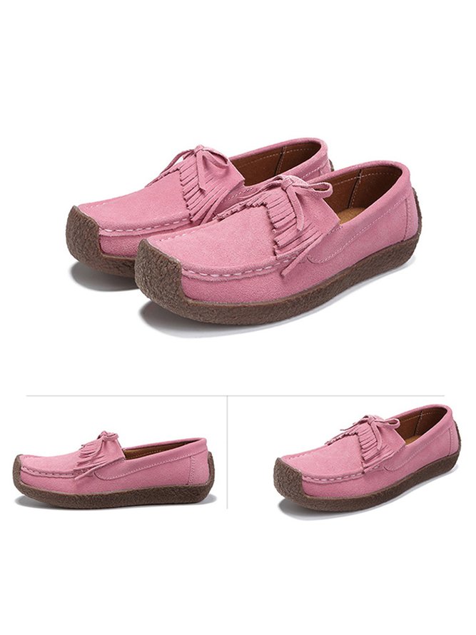 Women's Wearable Sole Comfy Tassel Moccasin Shoes