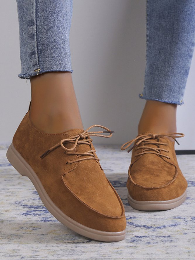 Plus Size Lace-up Front Oxford Shoes