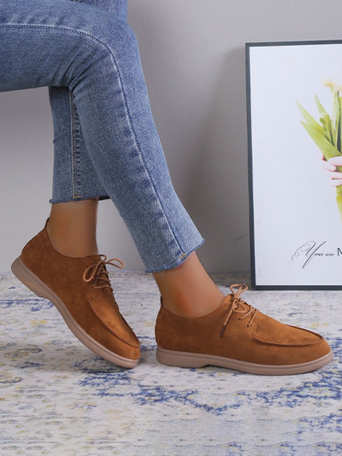 Plus Size Lace-up Front Oxford Shoes