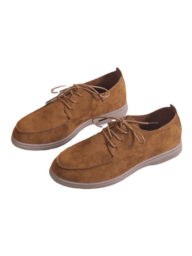 Plus Size Lace-up Front Oxford Shoes
