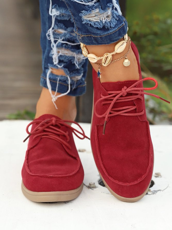 Plus Size Lace-up Front Oxford Shoes