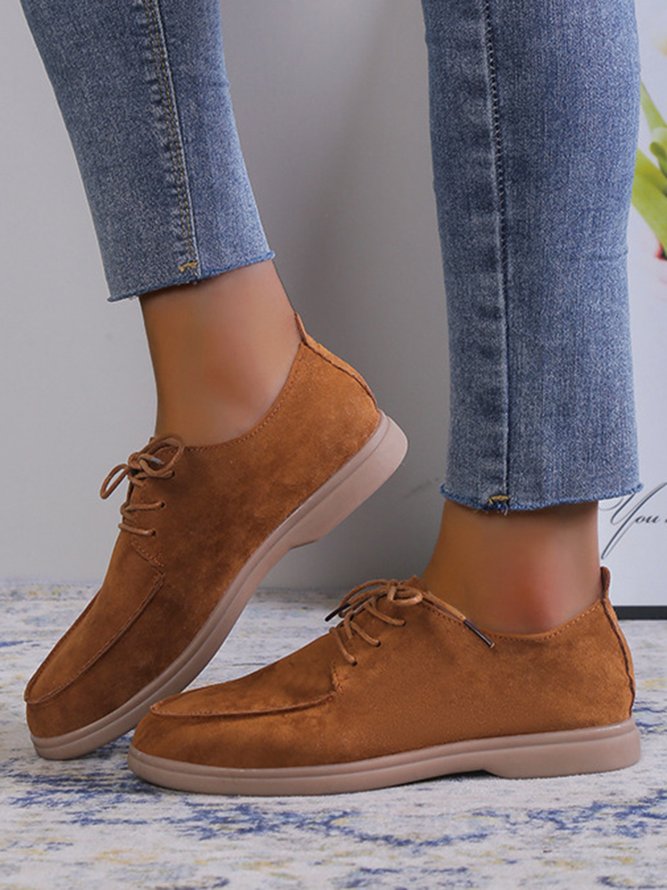 Plus Size Lace-up Front Oxford Shoes