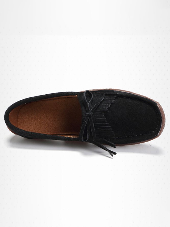 Women's Wearable Sole Comfy Tassel Moccasin Shoes