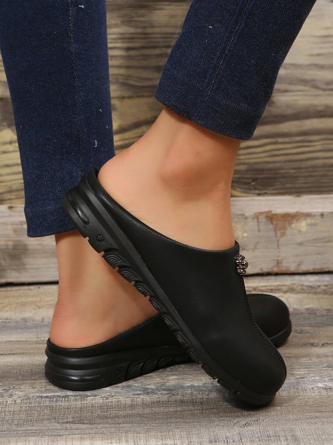 Vintage Plus Size Plain Color Non-Slip Flat Mules