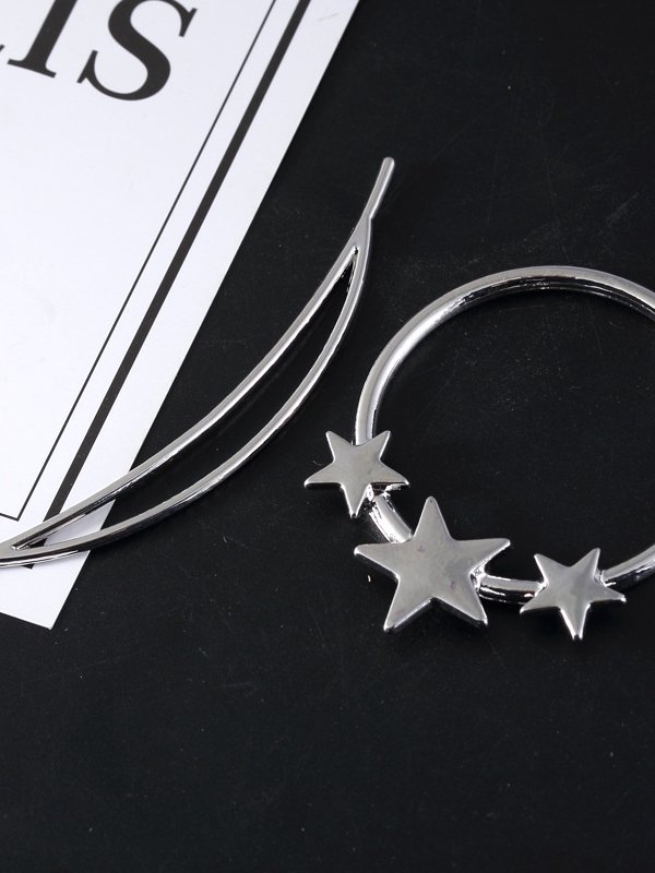 Vintage Star Pattern Line Shape Hair Clip Headwear Boho Ethnic Jewelry