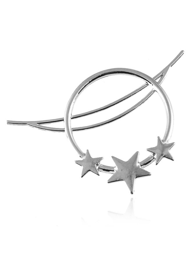 Vintage Star Pattern Line Shape Hair Clip Headwear Boho Ethnic Jewelry