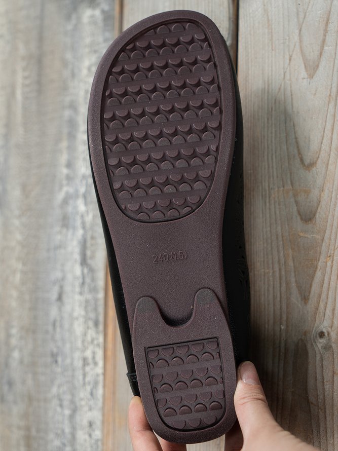 Vintage Applique Hollow out Soft Sole Flats