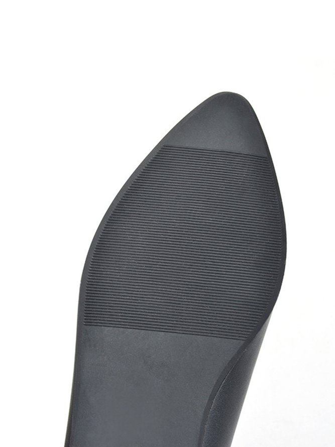 Casual Textured Pointed-Toe Flat Shoes