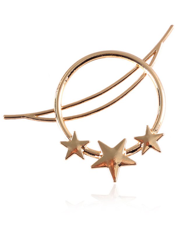Vintage Star Pattern Line Shape Hair Clip Headwear Boho Ethnic Jewelry