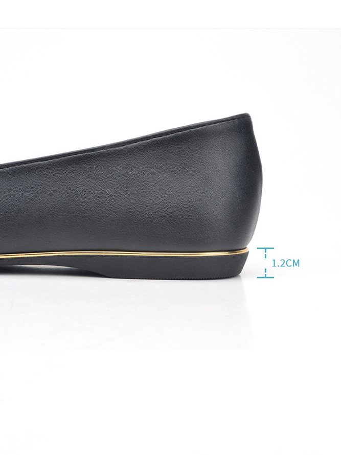 Casual Textured Pointed-Toe Flat Shoes