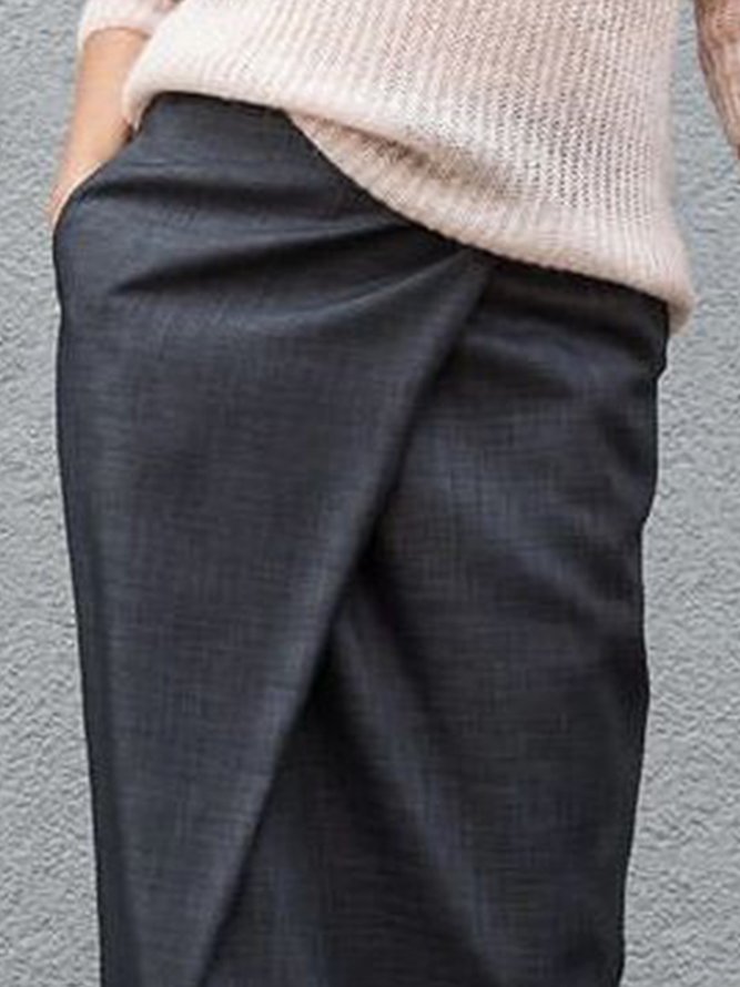 Plain Casual Regular Fit Skirt