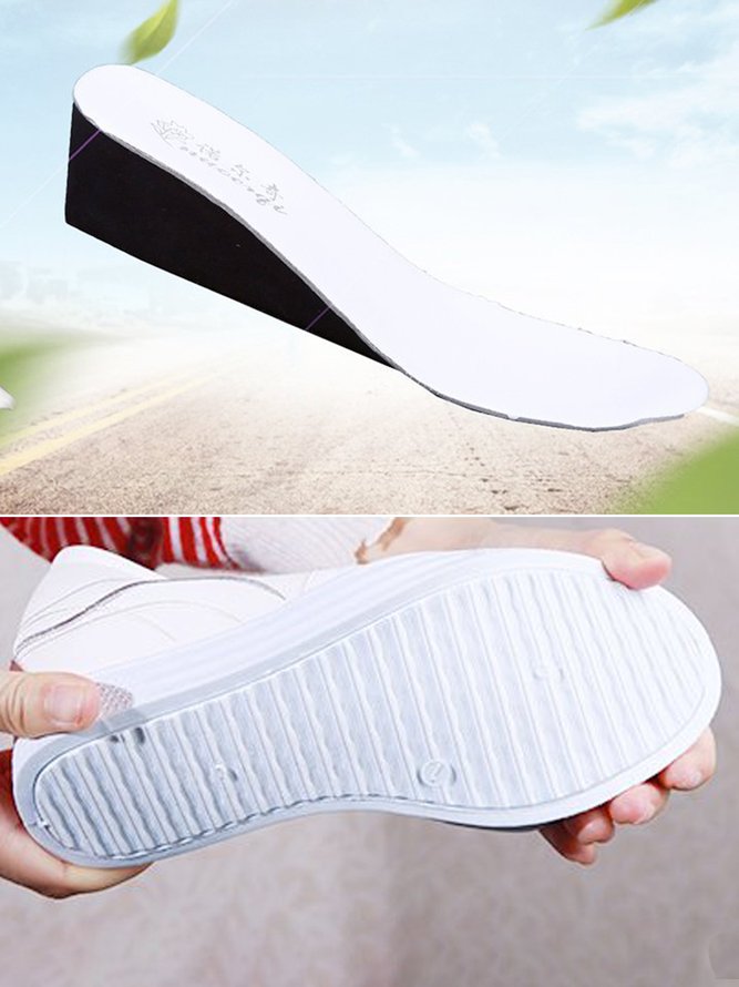 Plain Color Minimalist Slip On Increased Wedge Shoes