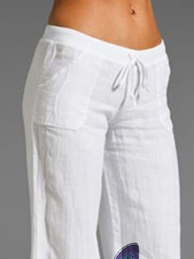 Butterfly Loose Drawstring Casual Pants